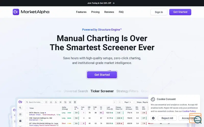 Screenshot of MarketAlpha