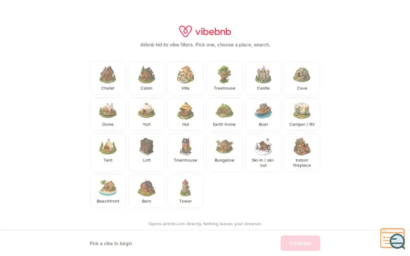 Screenshot of Vibebnb