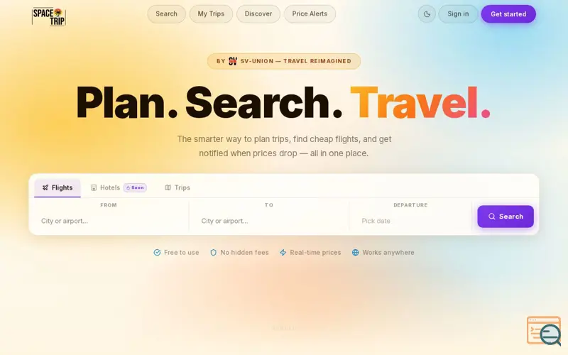 Screenshot of SpaceTrip
