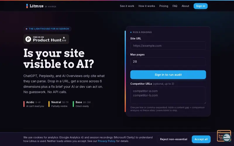 Screenshot of Litmus