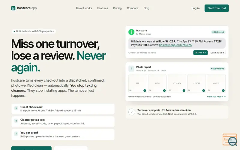 Screenshot of hostcare.app