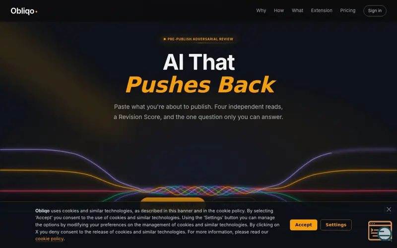 Screenshot of Obliqo