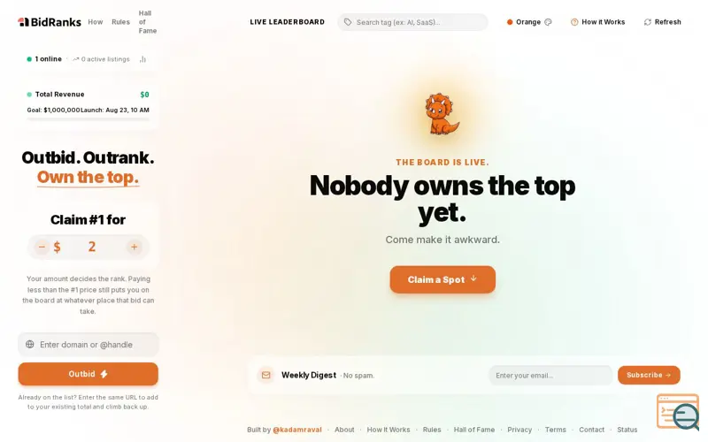 Screenshot of Bidranks