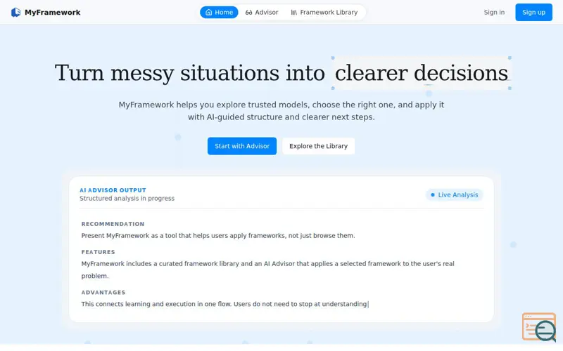 Screenshot of MyFramework