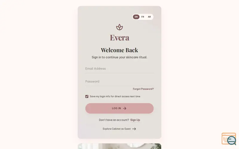 Screenshot of Evera — Your Daily Care Ritual