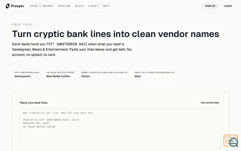Screenshot of Transaction Cleaner