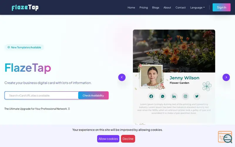 Screenshot of FlazeTap
