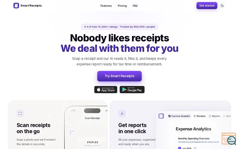 Screenshot of Smart Receipts