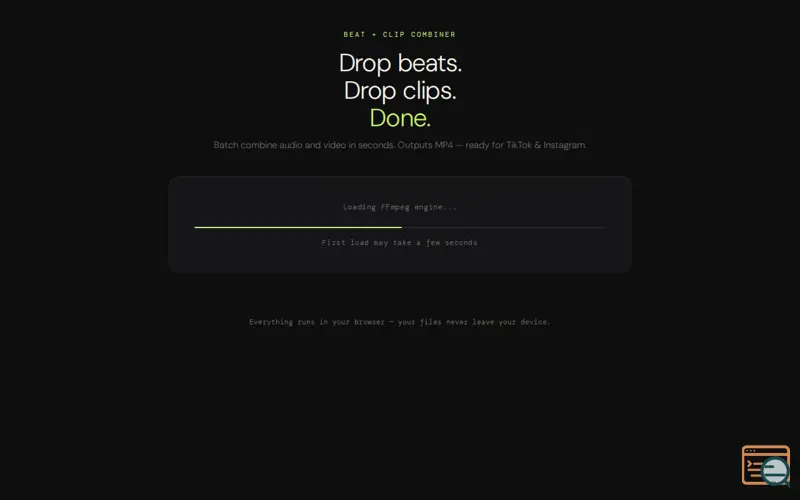 Screenshot of Bulk Audio + Clip Combiner