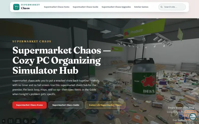 Screenshot of Supermarket Chaos Hub — Loop, Maps and Co-op Basics