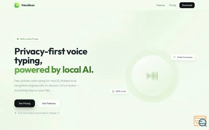 Screenshot of VoiceBean