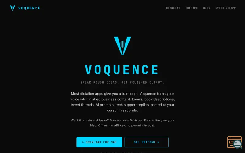 Screenshot of Voquence