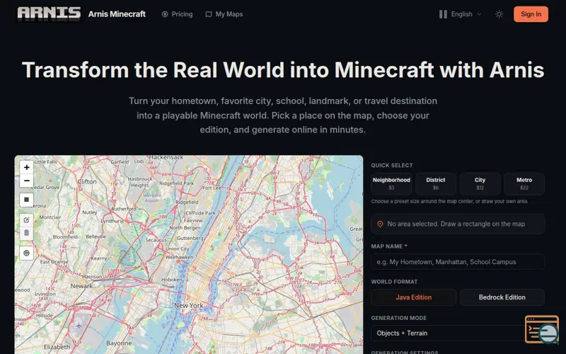 Screenshot of Arnis Minecraft
