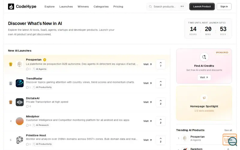Screenshot of CodeHype