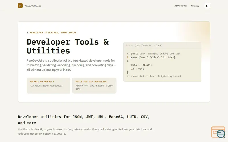 Screenshot of PureDevUtils
