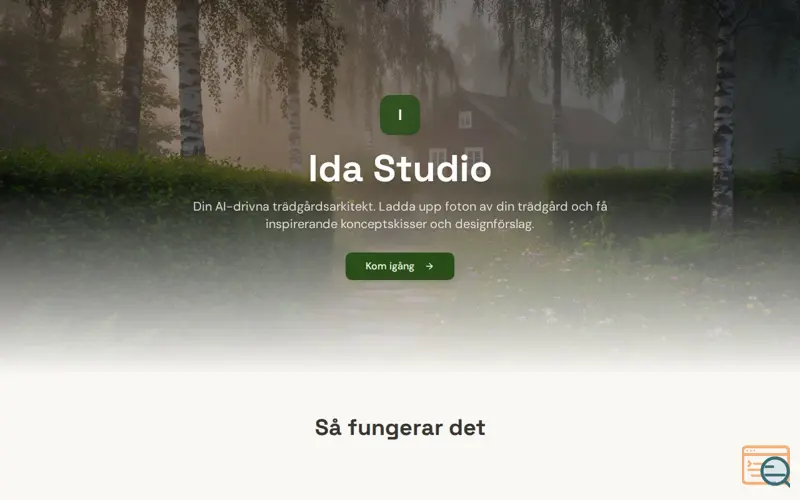 Screenshot of Ida Studio - AI garden design, a launch using Loopia