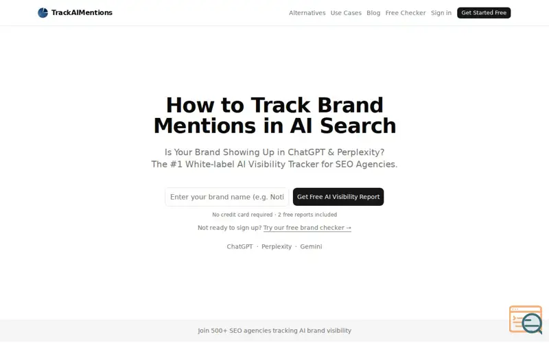 Screenshot of TrackAIMentions