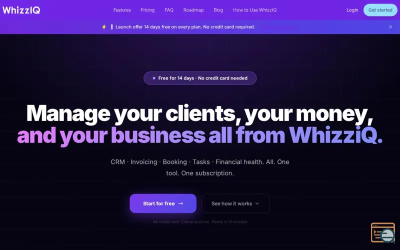 Screenshot of WhizzIQ