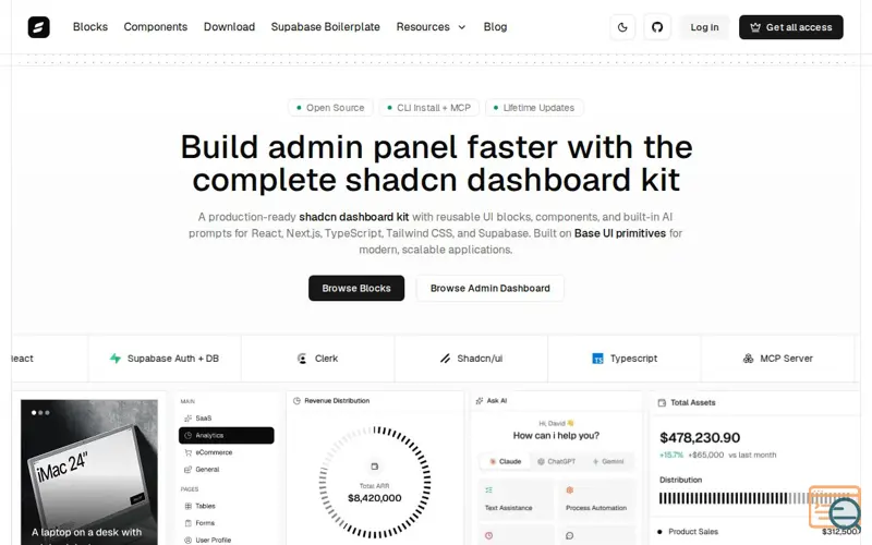 Screenshot of Shadcn Dashboard
