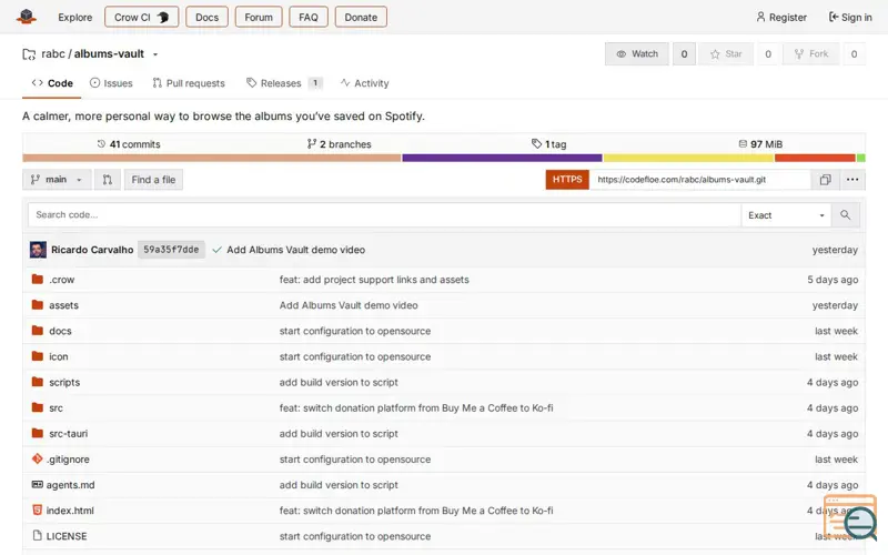 Screenshot of Codefloe