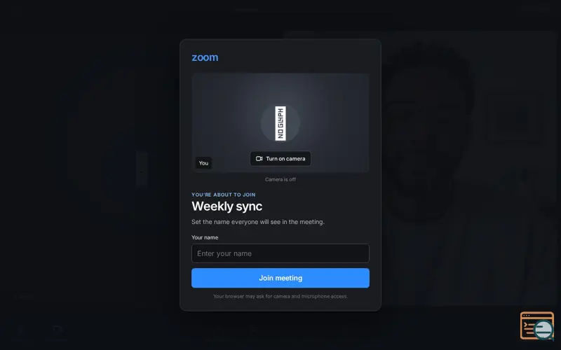Screenshot of Fake-zoom