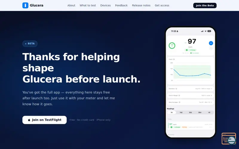 Screenshot of Glucera