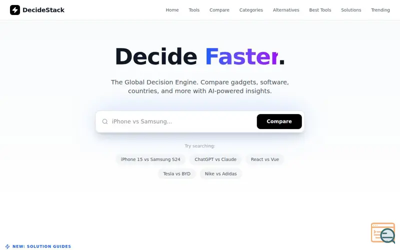 Screenshot of DecideStack