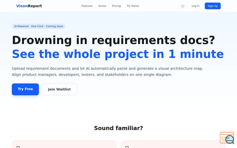 Screenshot of VisonReport 