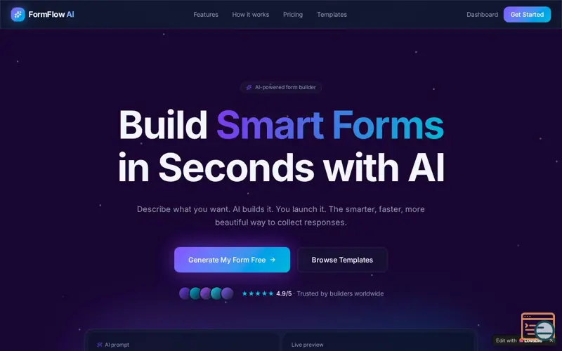 Screenshot of Flowform Ai