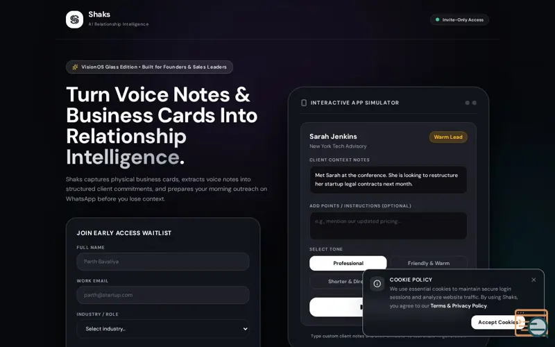 Screenshot of Shaks