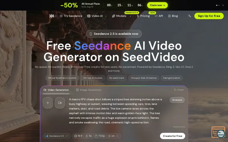 Screenshot of SeedVideo