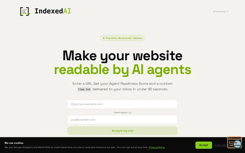 Screenshot of IndexedAI