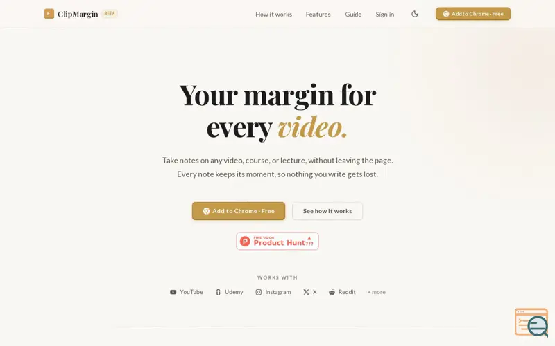 Screenshot of ClipMargin