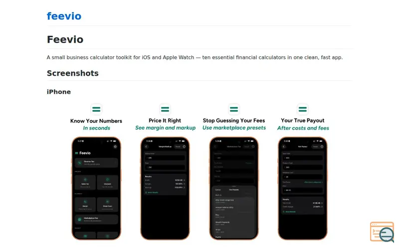 Screenshot of Feevio