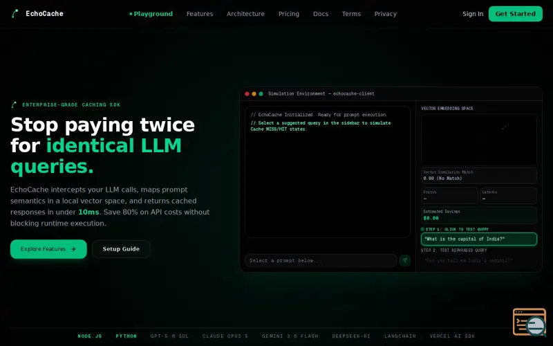 Screenshot of EchoCache 