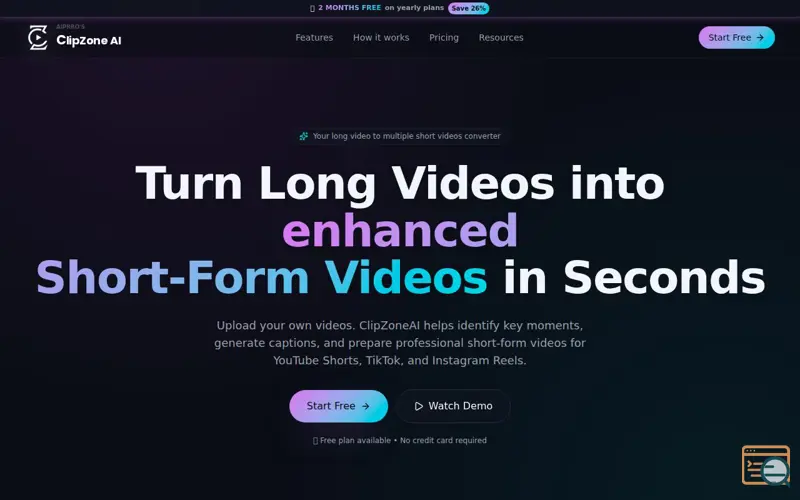 Screenshot of ClipZoneAI.com