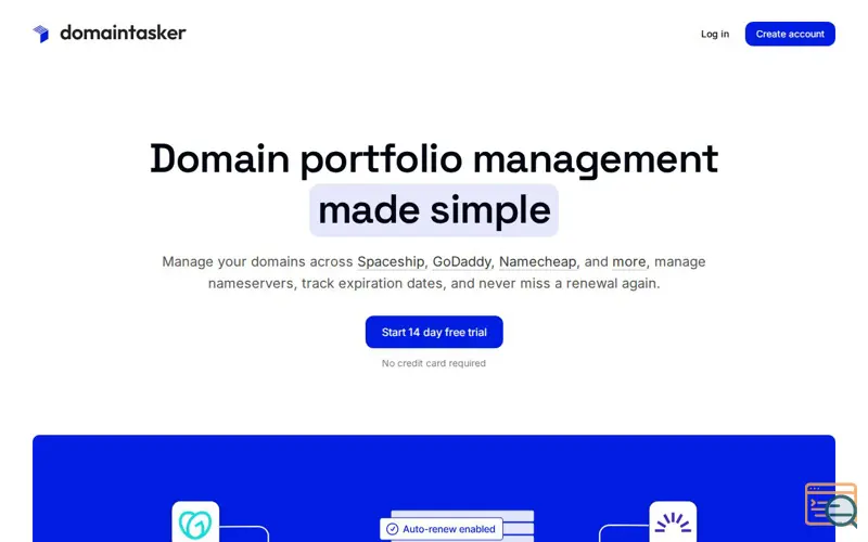 Screenshot of DomainTasker