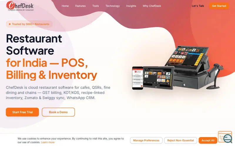 Screenshot of ChefDesk, a launch using SaaSHub