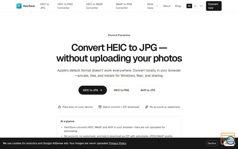 Screenshot of HeicSave