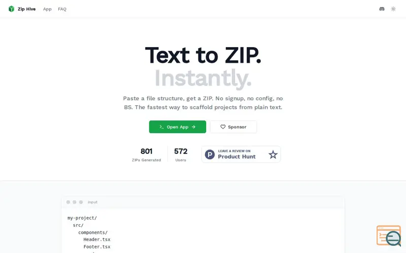 Screenshot of Zip Hive