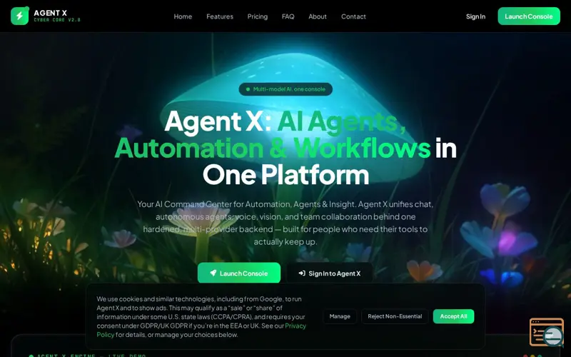 Screenshot of Agent X
