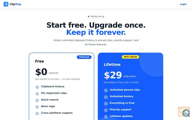 Screenshot of ClipTray