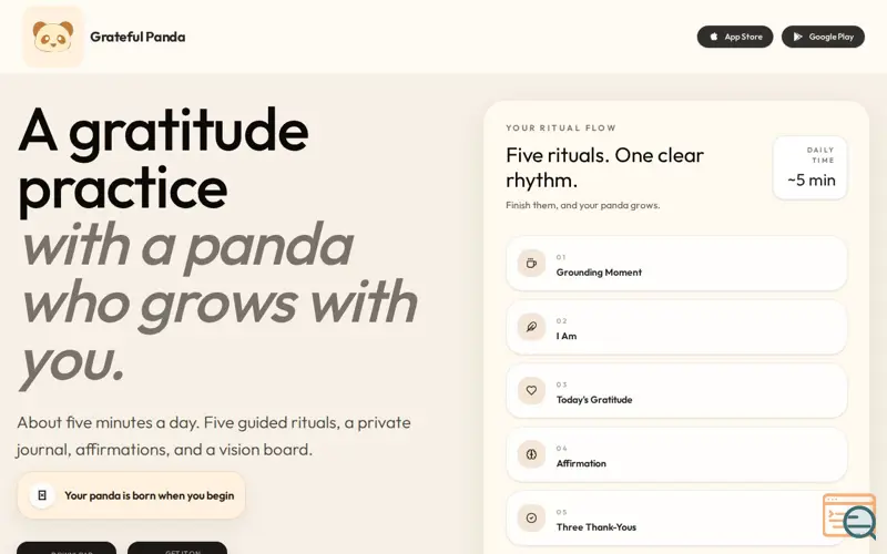 Screenshot of Grateful Panda: Gratitude App