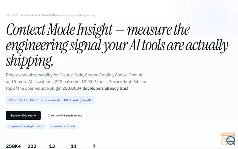 Screenshot of Context Mode Insight