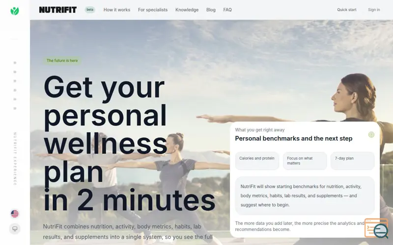 Screenshot of NutriFit