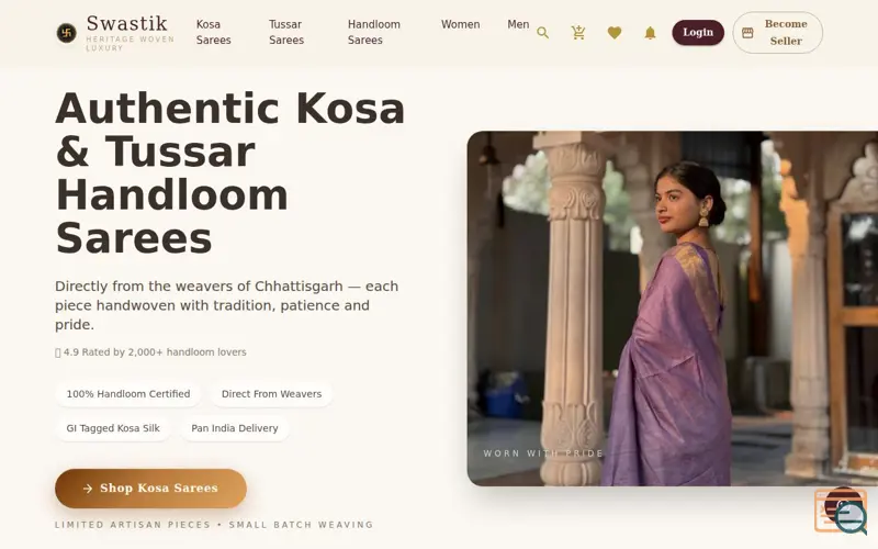 Screenshot of Swastik Handloom