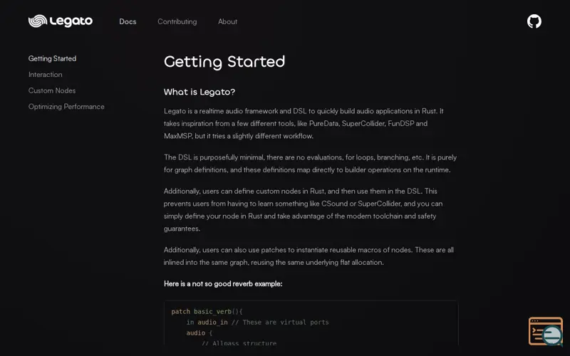 Screenshot of Legato