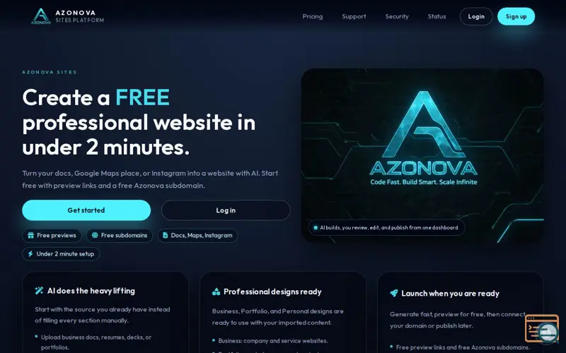 Screenshot of Azonova Sites