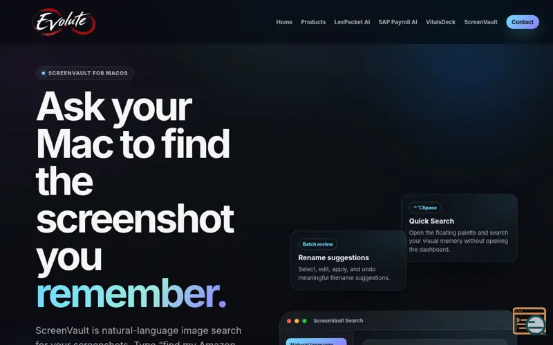 Screenshot of ScreenVault