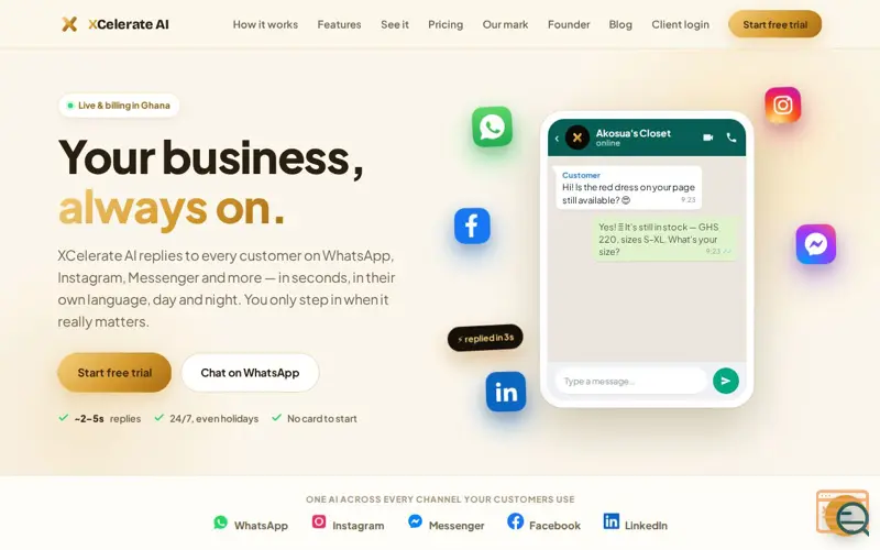 Screenshot of XCelerate AI
